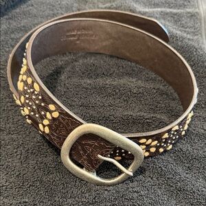 Shyanne Brown Belt with Gold Details